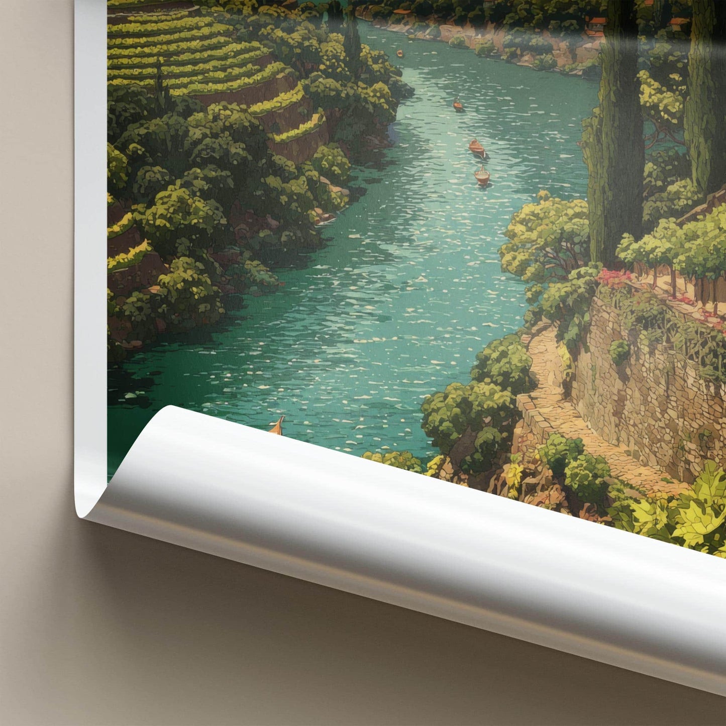 Douro Valley Poster - Portugal Travel Art - Scenic River Valley Home Decor
