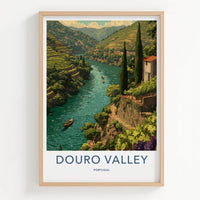 Douro Valley Poster - Portugal Travel Art - Scenic River Valley Home Decor