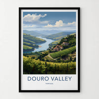 Douro Valley Poster - Portugal Travel Art - Vineyard Covered Hills Home Decor
