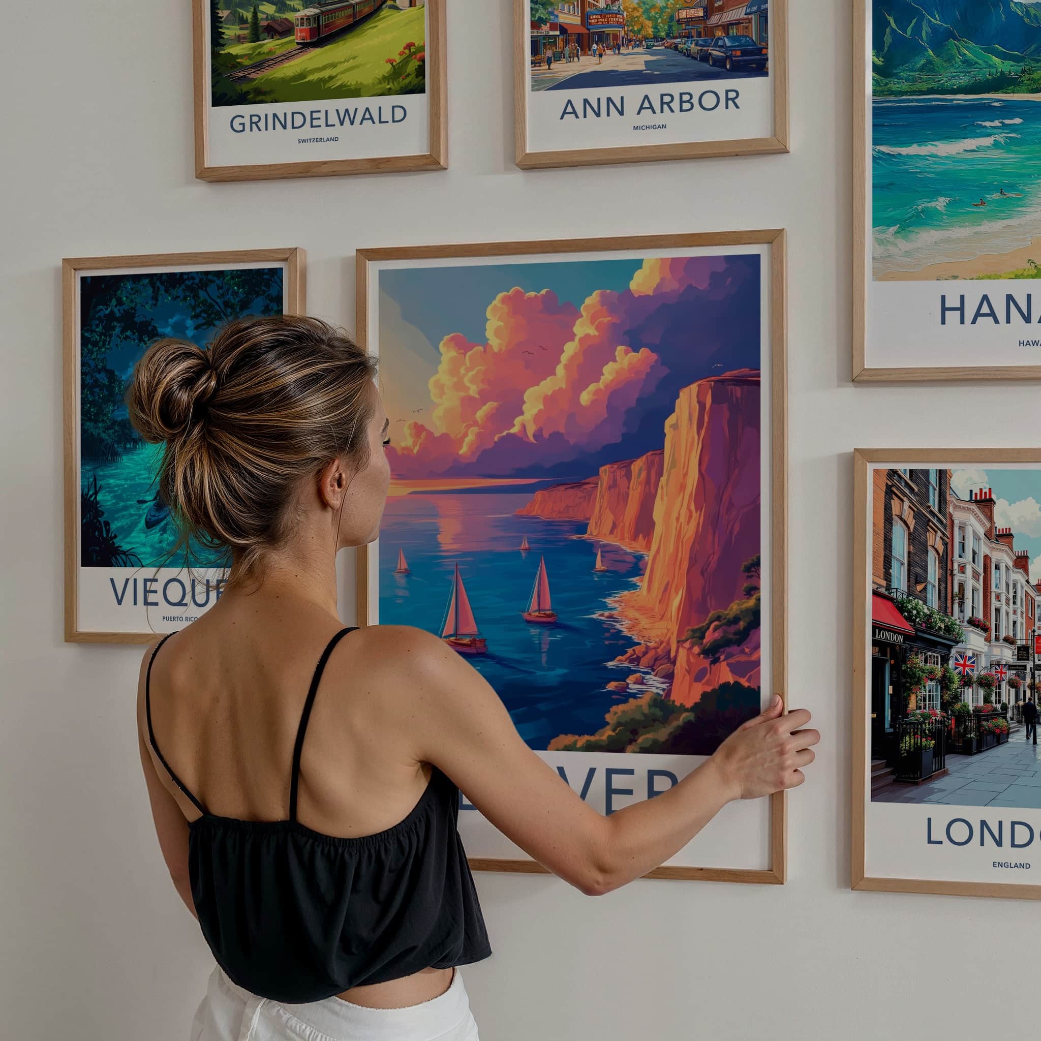 Dover Poster - England Travel Art - Vibrant Coastal Sunset Home Decor