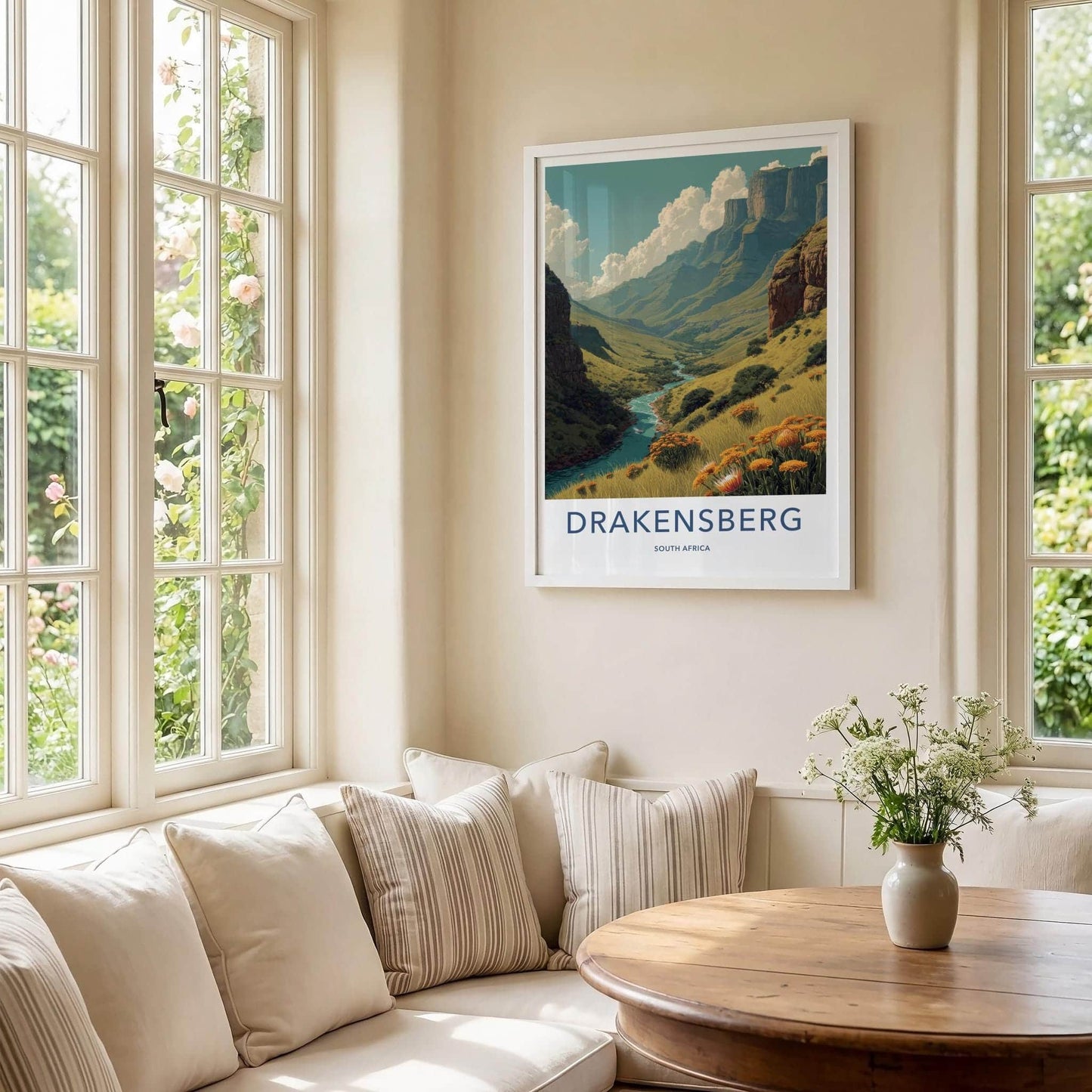 Drakensberg Poster - South Africa Scenic Art - Lush River Valley Wall Decor