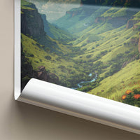 Drakensberg Poster - South Africa Travel Art - Lush Green Valley Wall Decor