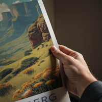 Drakensberg Poster - South Africa Travel Art - Vibrant Valley Flowers Home Decor