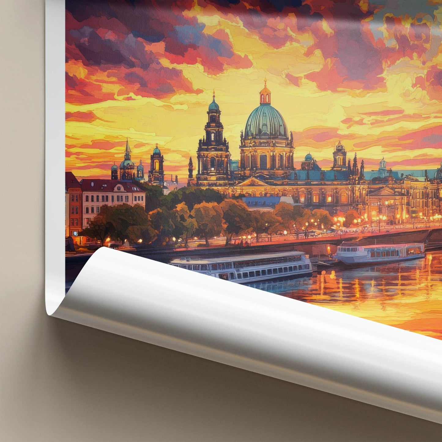Dresden Poster - Germany Travel Art - Painted Sky City Home Decor