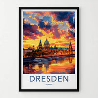 Dresden Poster - Germany Travel Art - Painted Sky City Home Decor