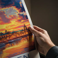 Dresden Poster - Germany Travel Art - Painted Sky City Home Decor