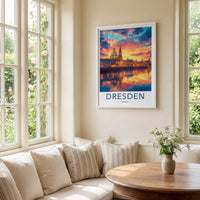 Dresden Poster - Germany Travel Art - Vibrant Sunset City Home Decor