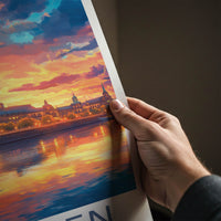 Dresden Poster - Germany Travel Art - Vibrant Sunset City Home Decor