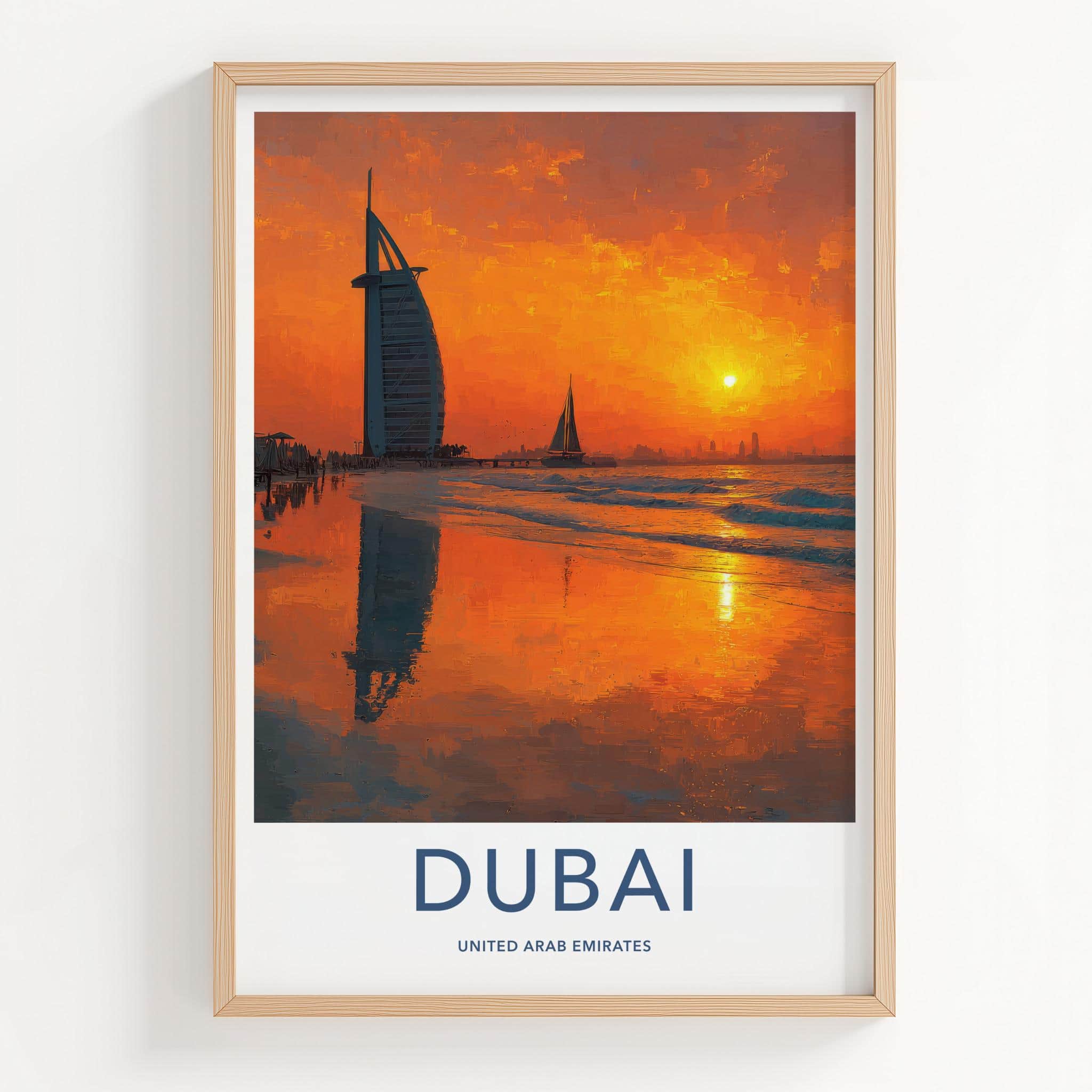 Dubai Poster - United Arab Emirates Scenic Art - Majestic Arabian Sunset Decor