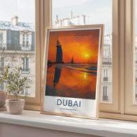 Dubai Poster - United Arab Emirates Scenic Art - Majestic Arabian Sunset Decor