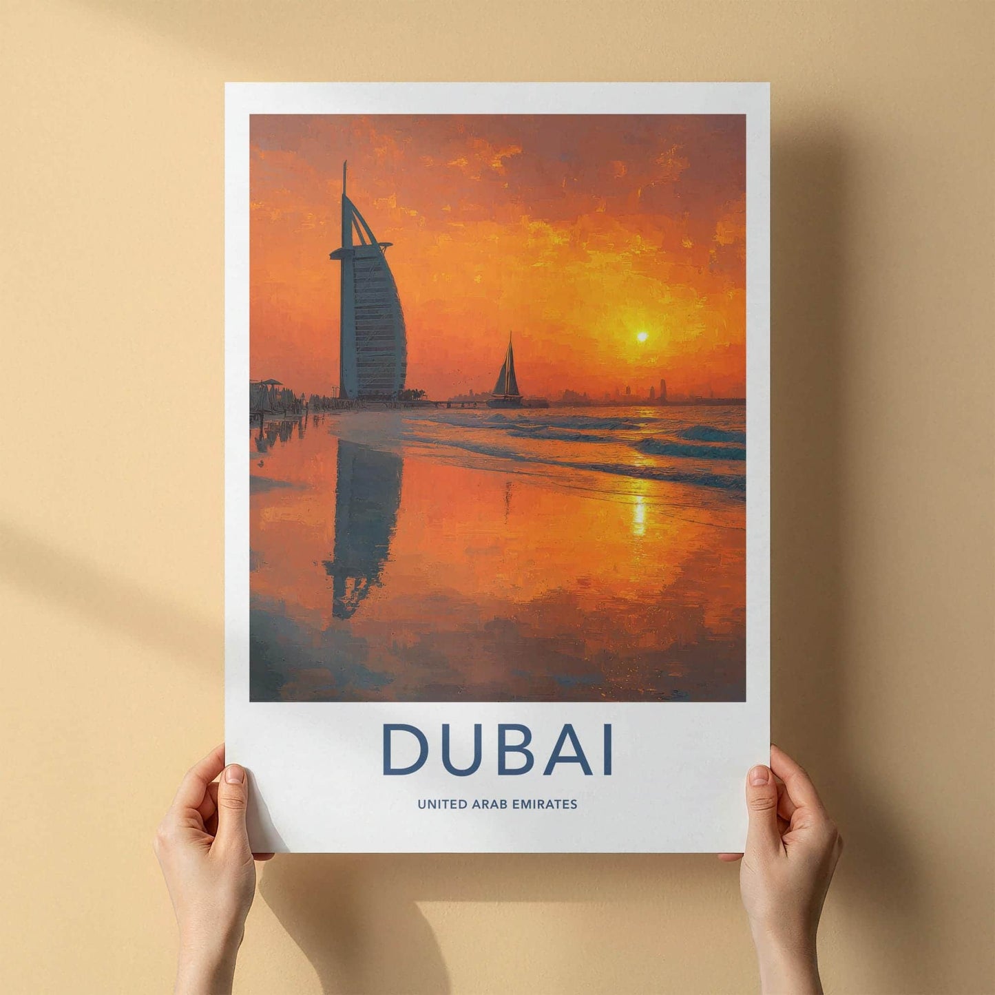 Dubai Poster - United Arab Emirates Scenic Art - Majestic Arabian Sunset Decor