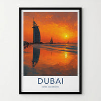 Dubai Poster - United Arab Emirates Scenic Art - Majestic Arabian Sunset Decor