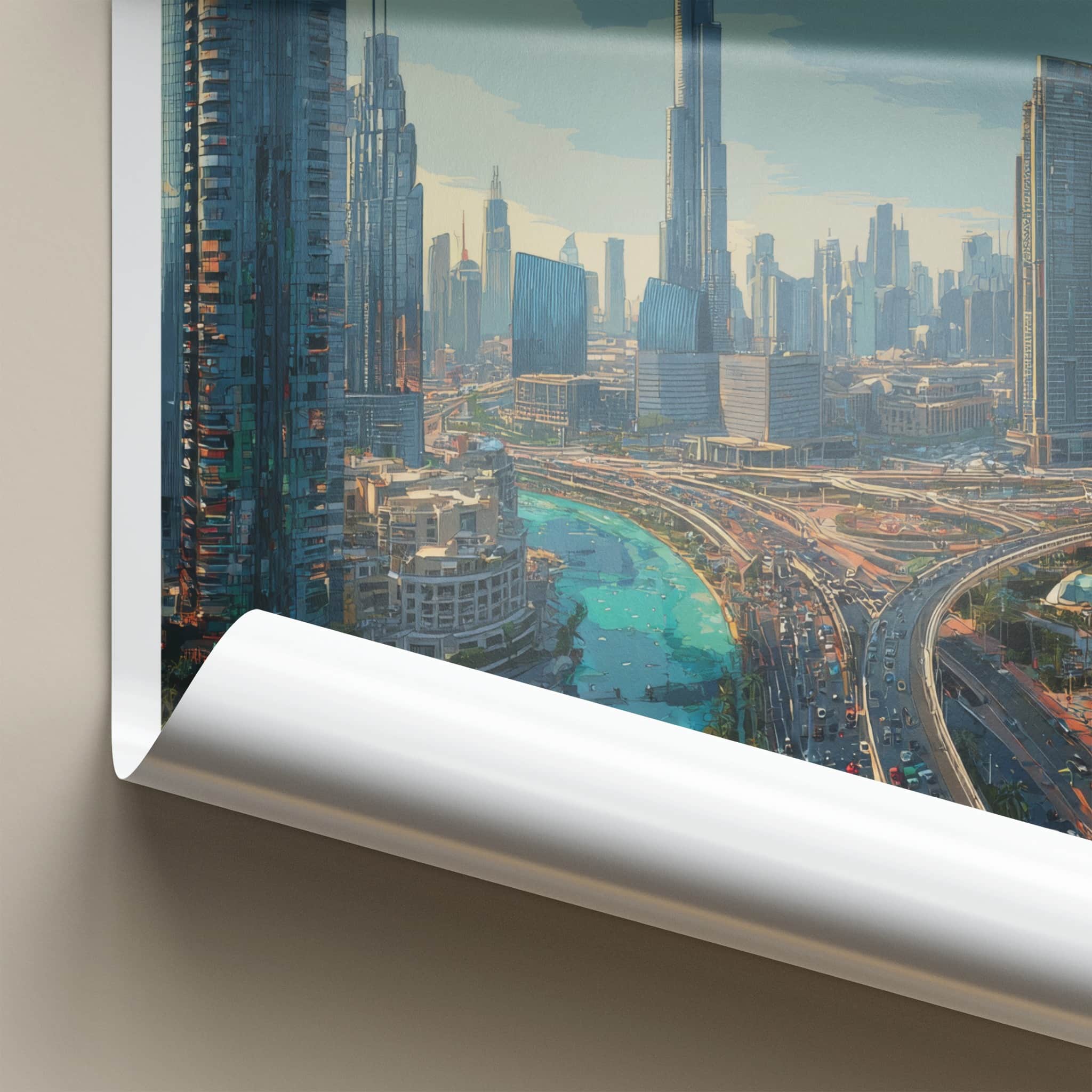 Dubai Poster - United Arab Emirates Tallest Building Art Print Home Decor