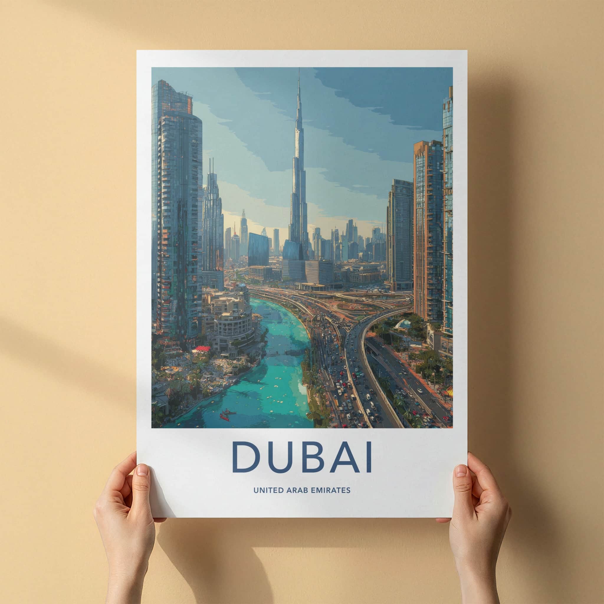 Dubai Poster - United Arab Emirates Tallest Building Art Print Home Decor