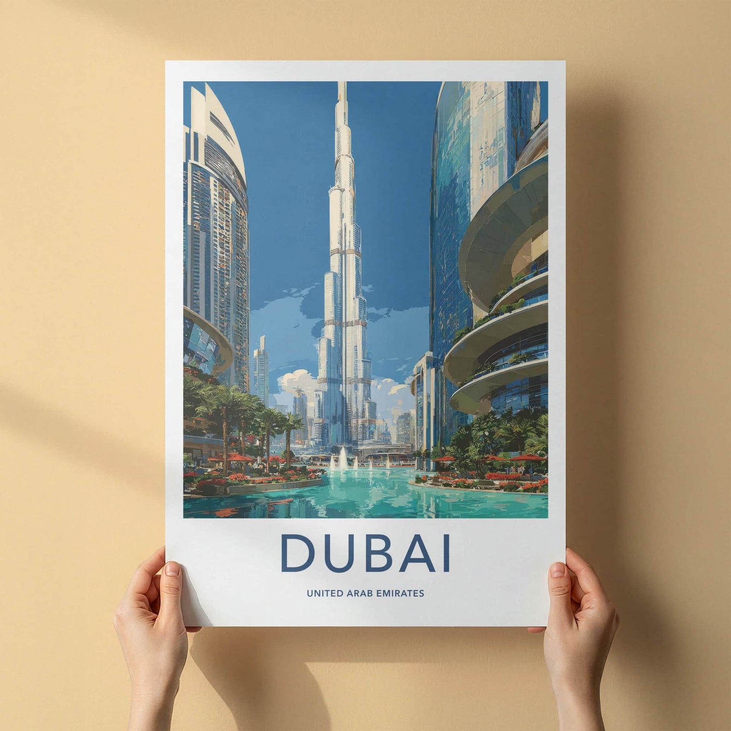 Dubai Poster - United Arab Emirates Tallest Building Travel Art Home Decor