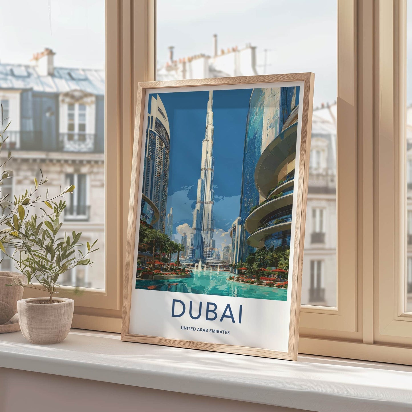 Dubai Poster - United Arab Emirates Tallest Building Travel Art Home Decor