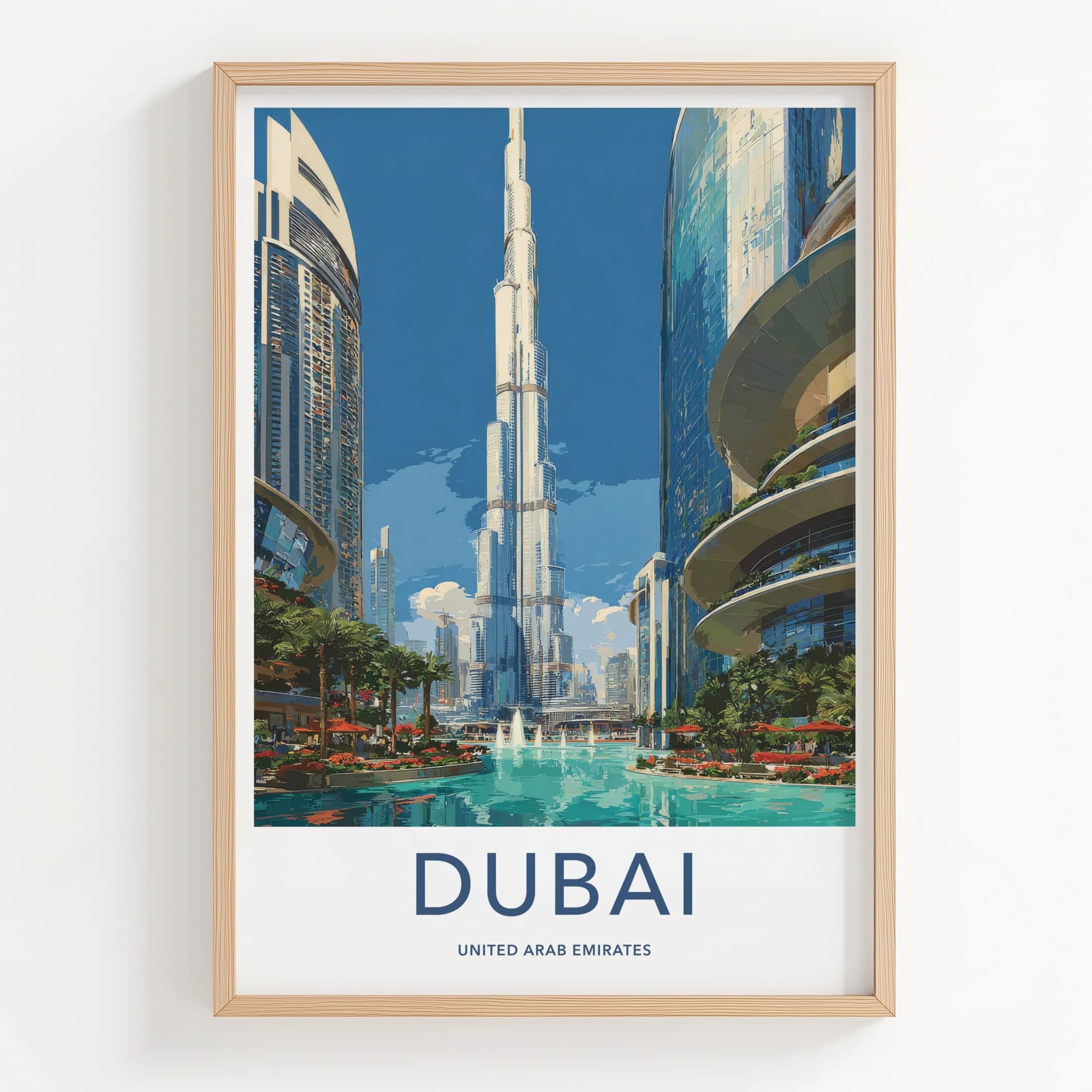 Dubai Poster - United Arab Emirates Tallest Building Travel Art Home Decor