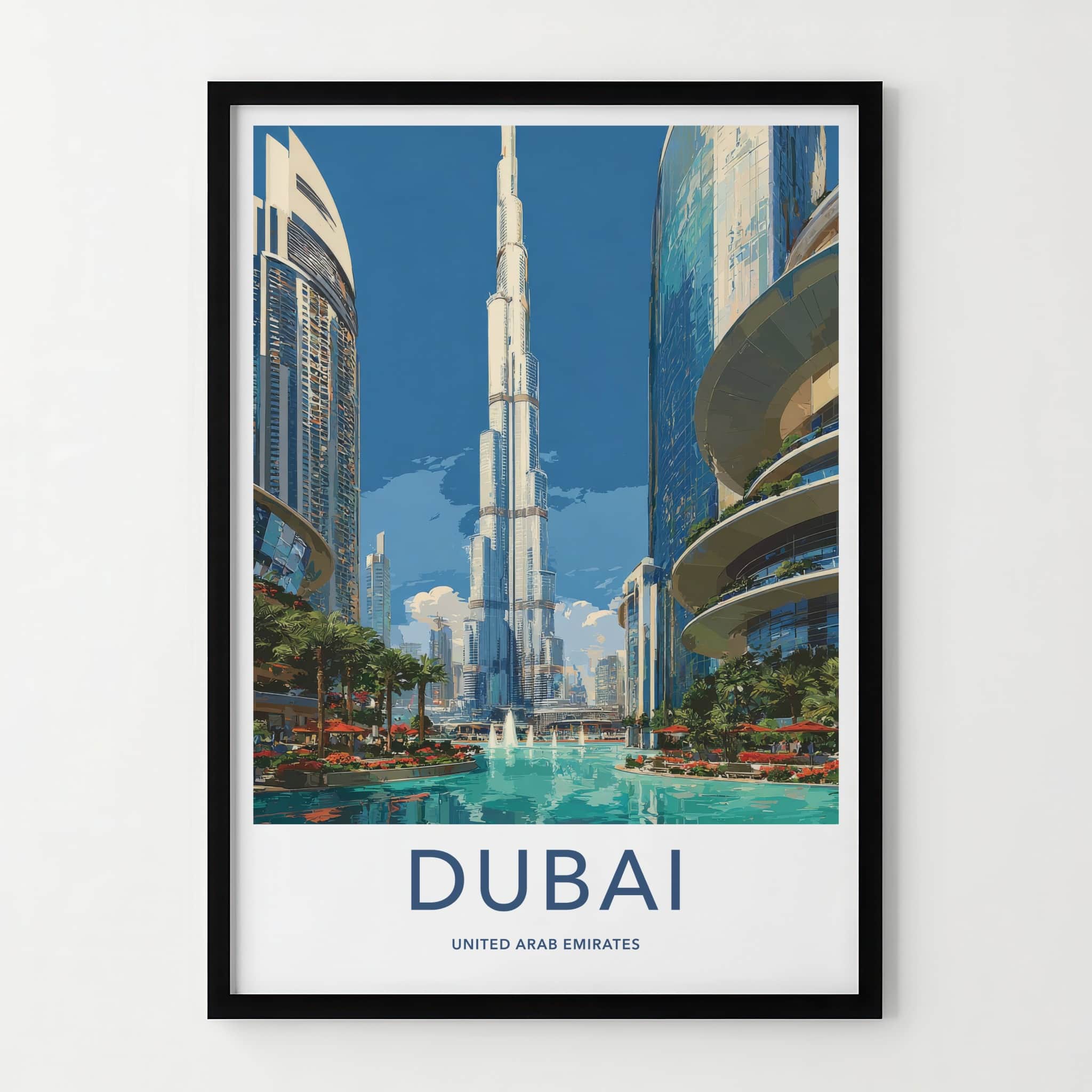 Dubai Poster - United Arab Emirates Tallest Building Travel Art Home Decor