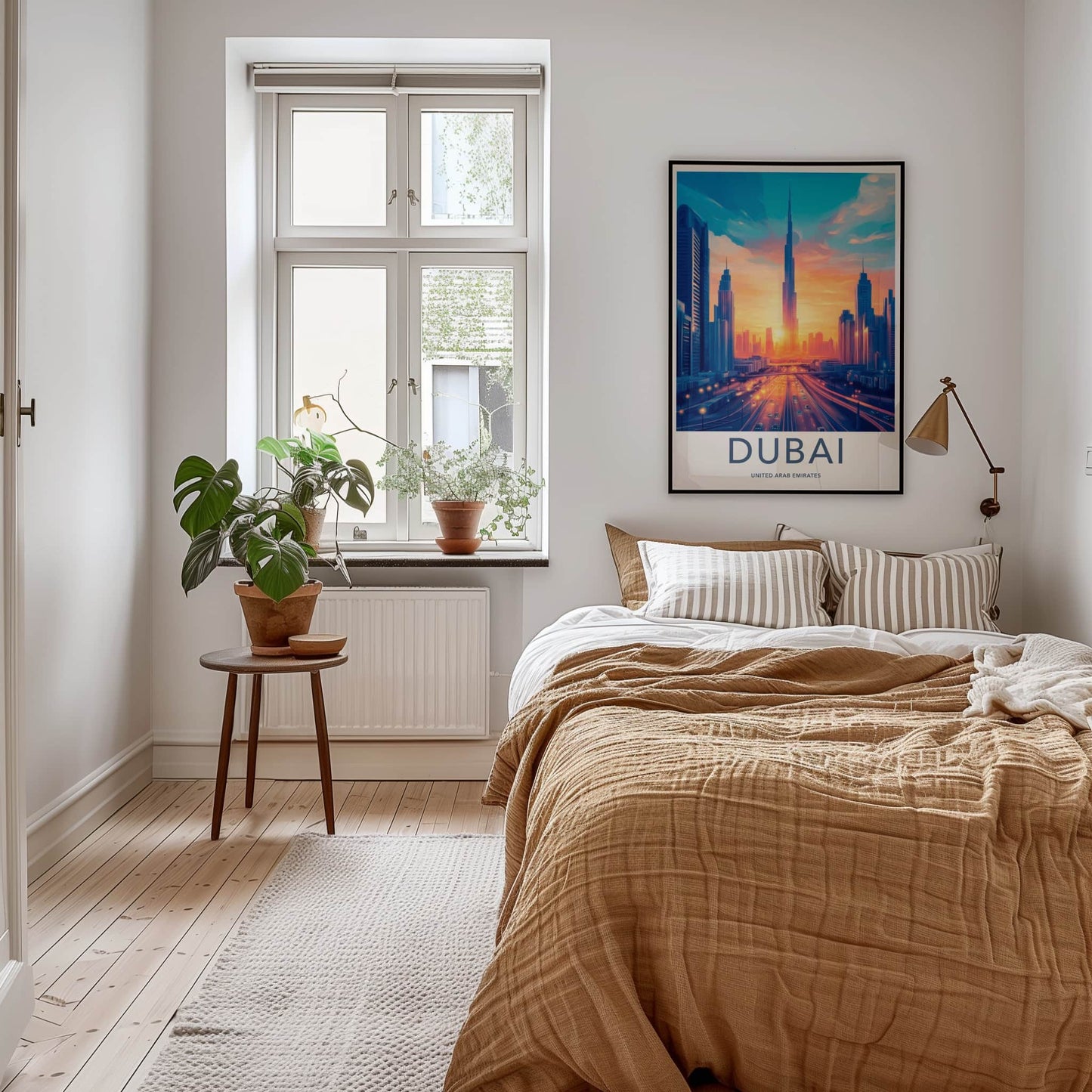 Dubai Poster - United Arab Emirates Travel Art - Cityscape Sunset Highway Home Decor
