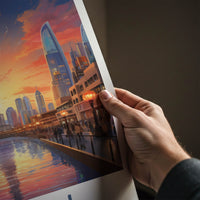 Dubai Poster - United Arab Emirates Travel Art - Modern Cityscape Glow Home Decor