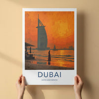 Dubai Poster - United Arab Emirates Travel Art - Sunset Beach Home Decor