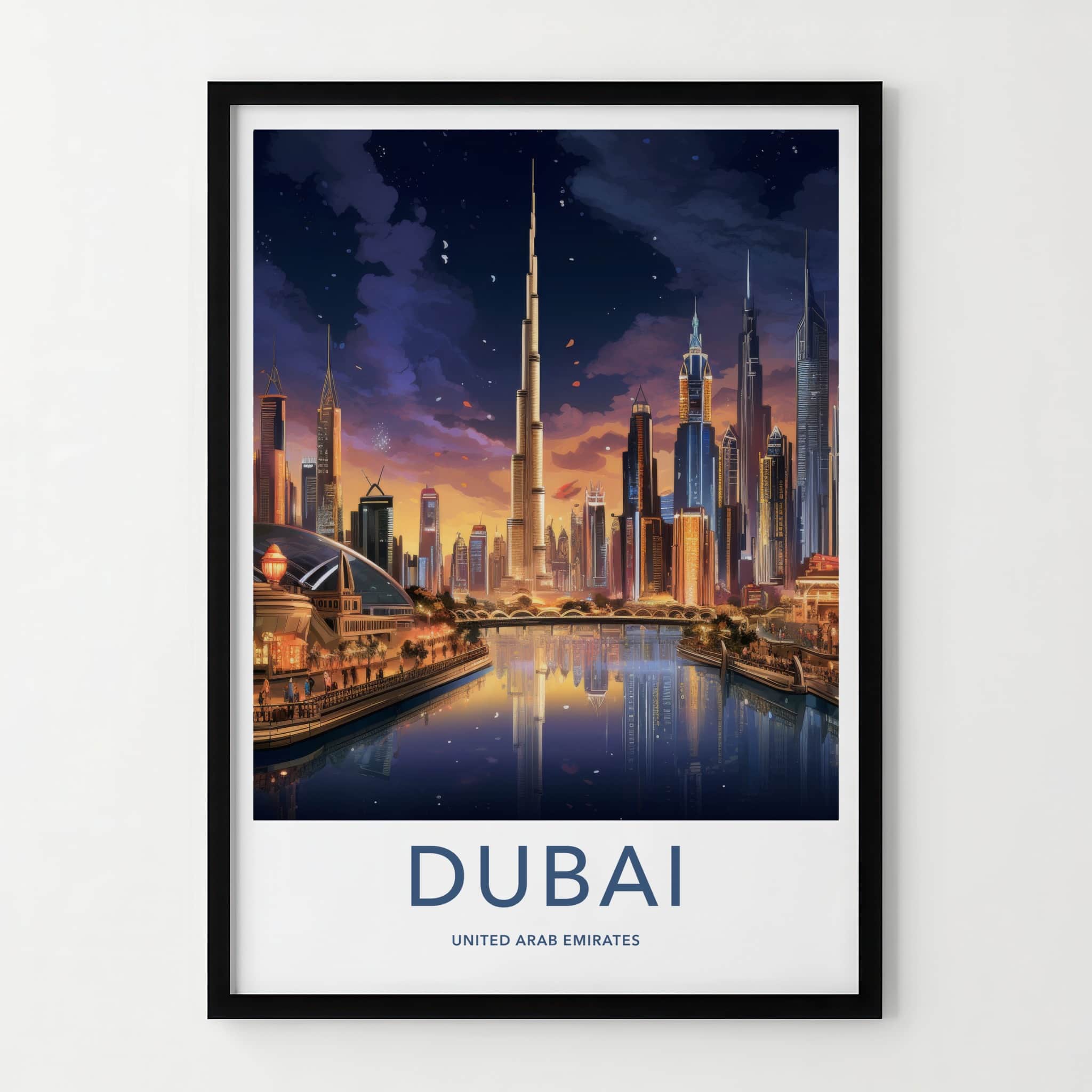 Dubai Poster - United Arab Emirates Travel Art - Urban Twilight Glow Home Decor