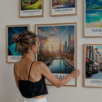 Dubai Poster - United Arab Emirates Wall Art - Modern City Waterway Gift