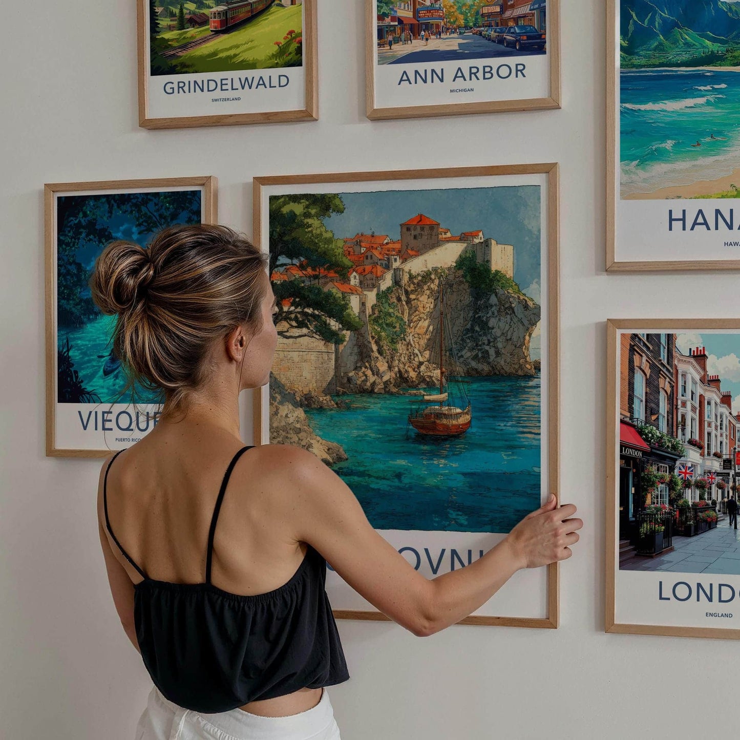 Dubrovnik Poster - Croatia Travel Art - Ancient City Harbor Home Decor