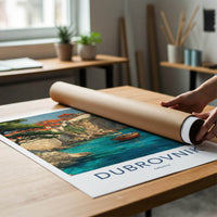 Dubrovnik Poster - Croatia Travel Art - Ancient City Harbor Home Decor