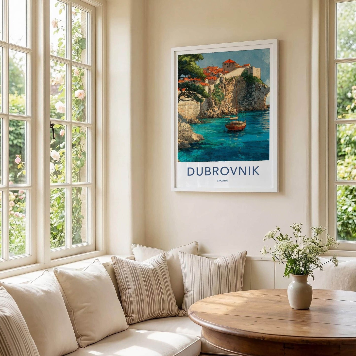Dubrovnik Poster - Croatia Travel Art - Ancient City Harbor Home Decor