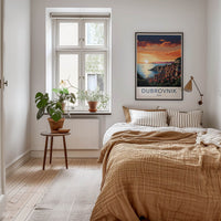 Dubrovnik Poster - Croatia Travel Art - Coastal Sunset City Home Decor