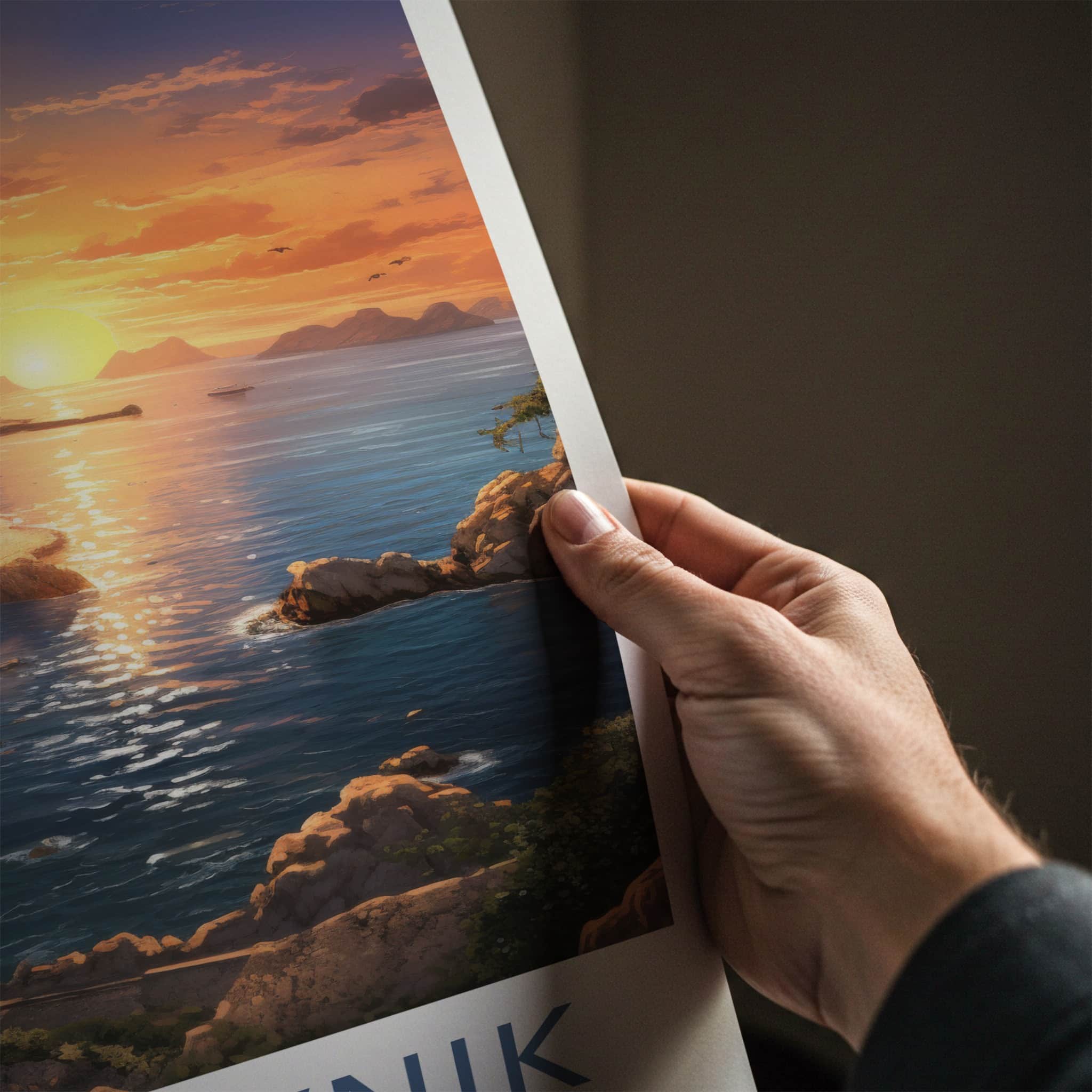 Dubrovnik Poster - Croatia Travel Art - Historic Coastal Sunset Home Decor