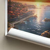 Dubrovnik Poster - Croatia Travel Art - Historic Coastal Sunset Home Decor