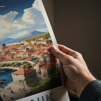 Dubrovnik Poster - Croatia Travel Art - Walled City Harbor Home Decor