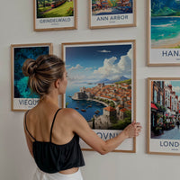 Dubrovnik Poster - Croatia Travel Art - Walled City Harbor Home Decor