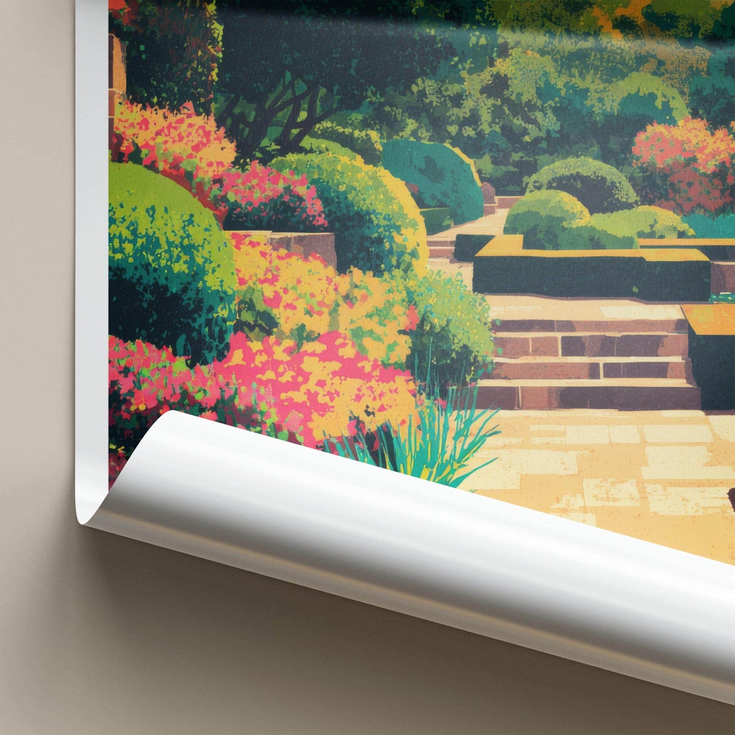 Duke University Poster - North Carolina Scenic Art - Lush Garden Pathway Home Decor