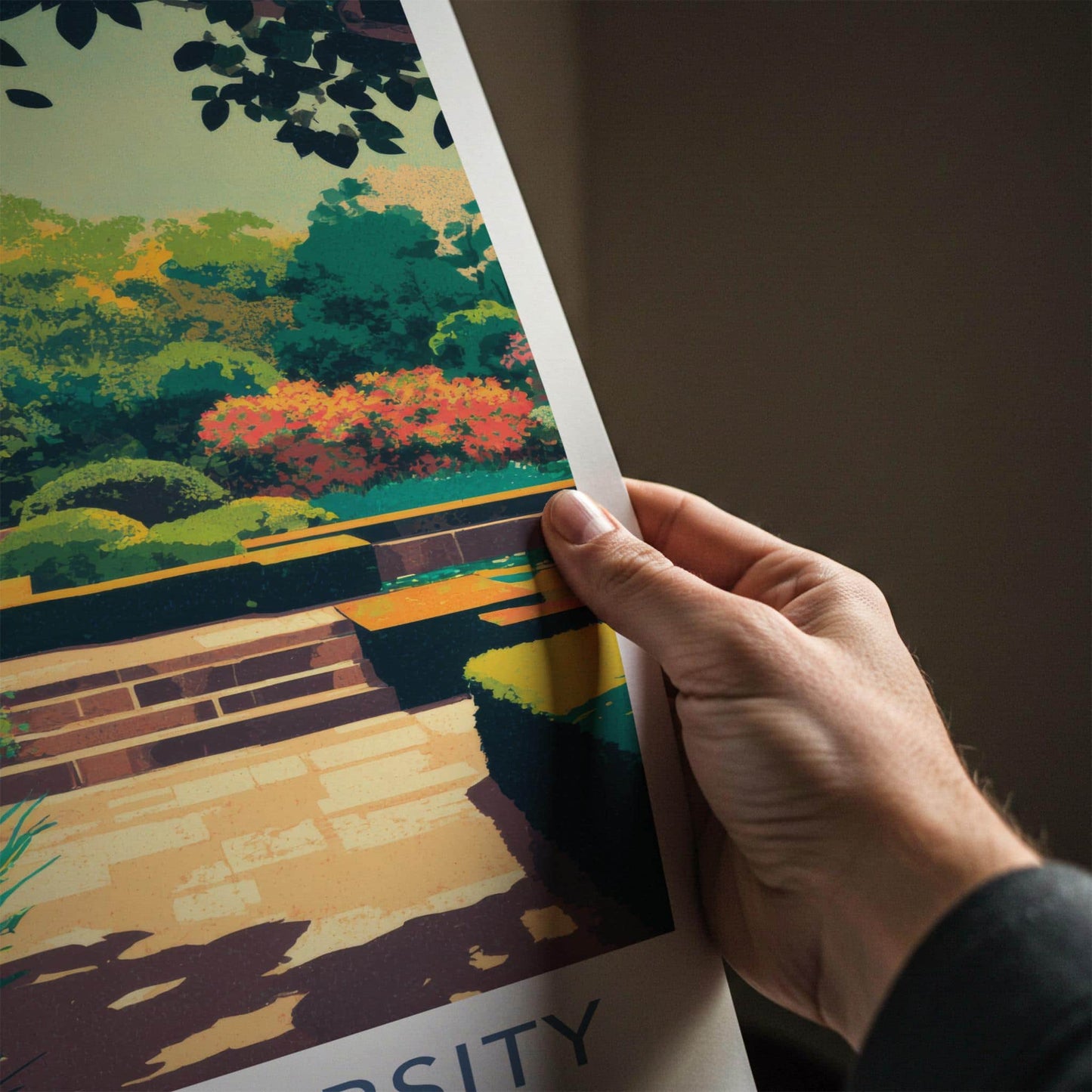 Duke University Poster - North Carolina Scenic Art - Lush Garden Pathway Home Decor