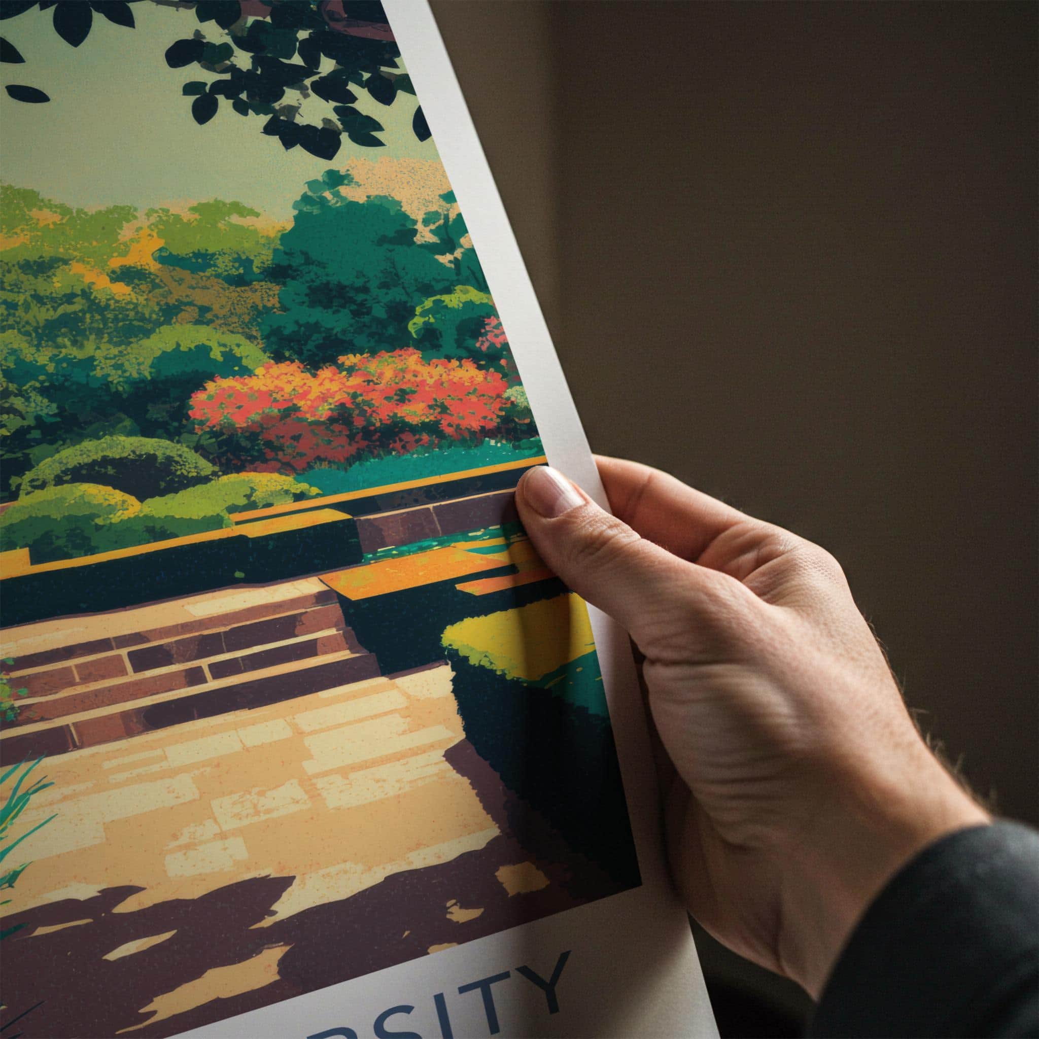 Duke University Poster - North Carolina Scenic Art - Lush Garden Pathway Home Decor