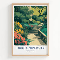 Duke University Poster - North Carolina Scenic Art - Lush Garden Steps Wall Decor