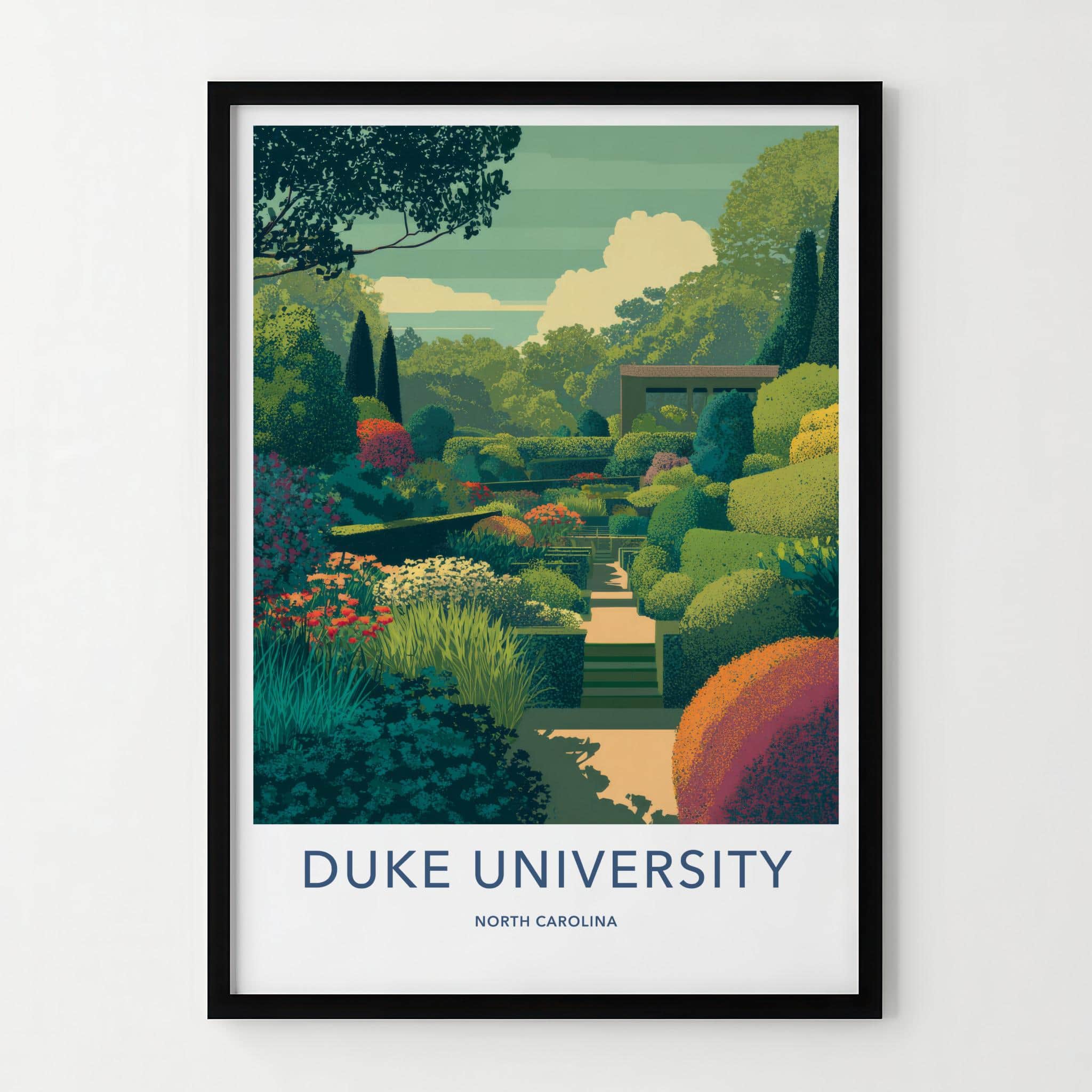 Duke University Poster - North Carolina Wall Art - Lush Garden Pathway Home Decor