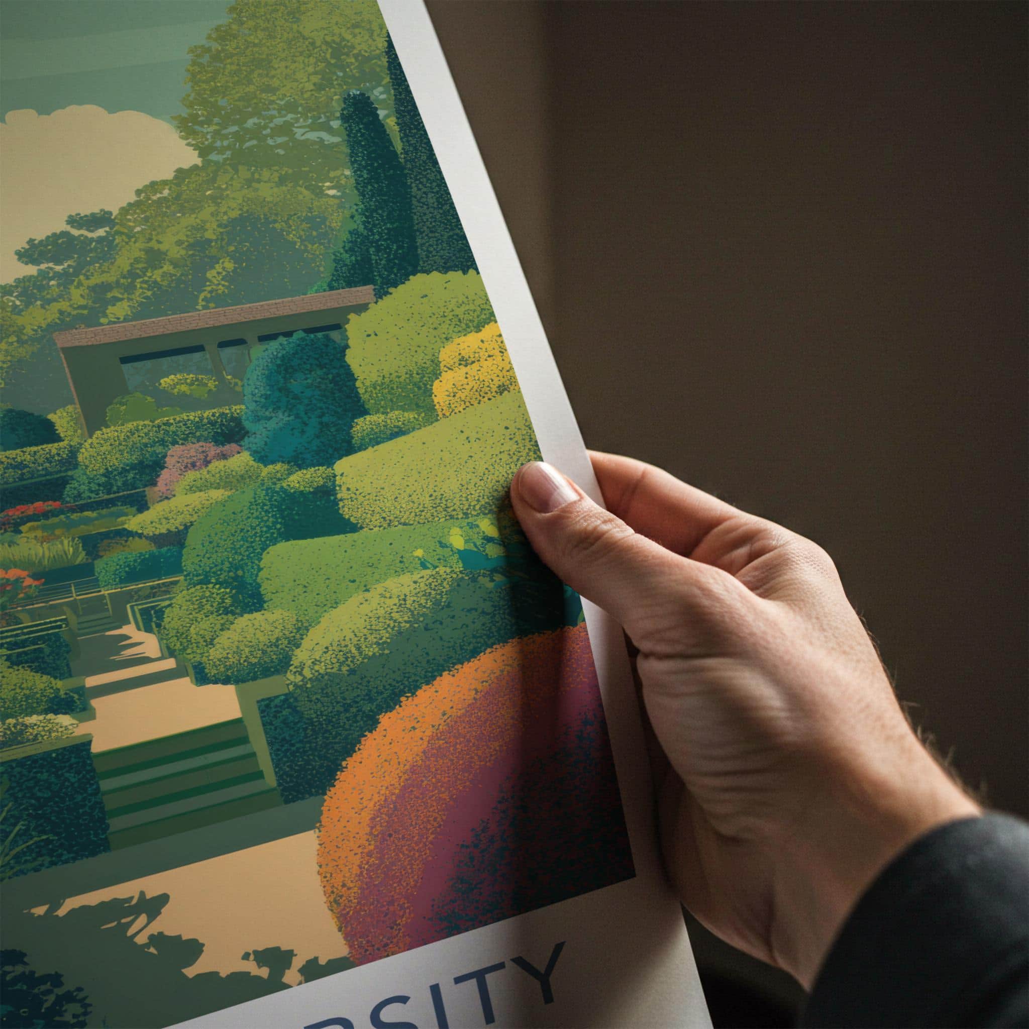 Duke University Poster - North Carolina Wall Art - Lush Garden Pathway Home Decor