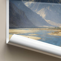 Dumra Poster - India Travel Art - Ladakh River Camels Wall Decor