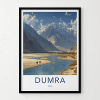 Dumra Poster - India Travel Art - Ladakh River Camels Wall Decor