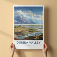 Dumra Valley Poster - India Travel Art - Ladakh Mountain Rivers Home Decor