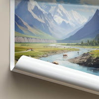 Dumra Valley Poster - India Travel Art - Ladakh Snow Covered Mountains Home Decor