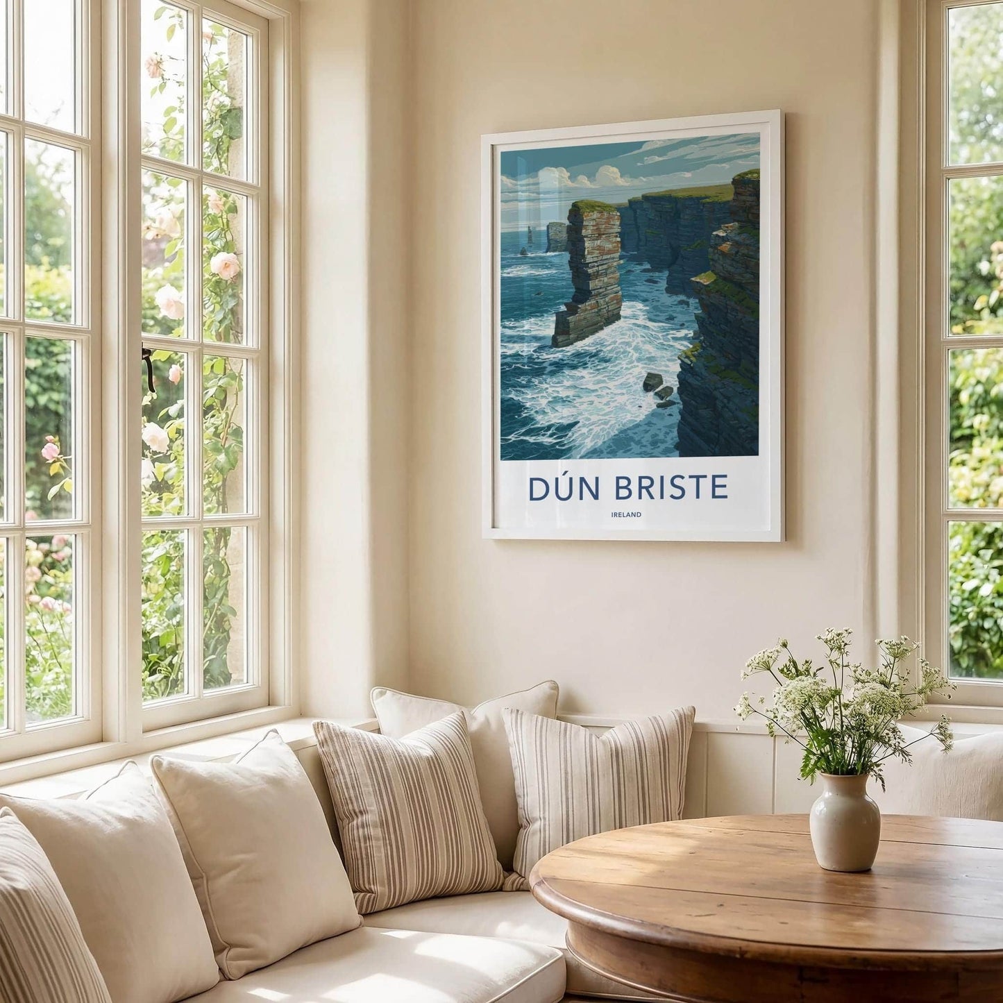 Dun Briste Poster - Ireland Scenic Art - Dramatic Ocean Cliffs Wall Decor