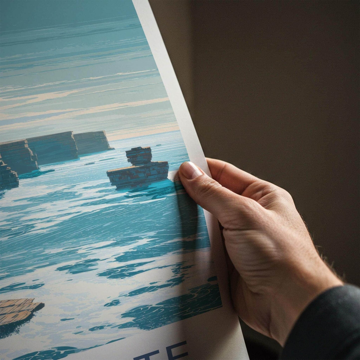 Dun Briste Poster - Ireland Scenic Art - Rugged Ocean Cliffs Home Decor