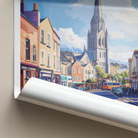Dundalk Poster - Ireland Travel Art - Church Spire Street Home Decor
