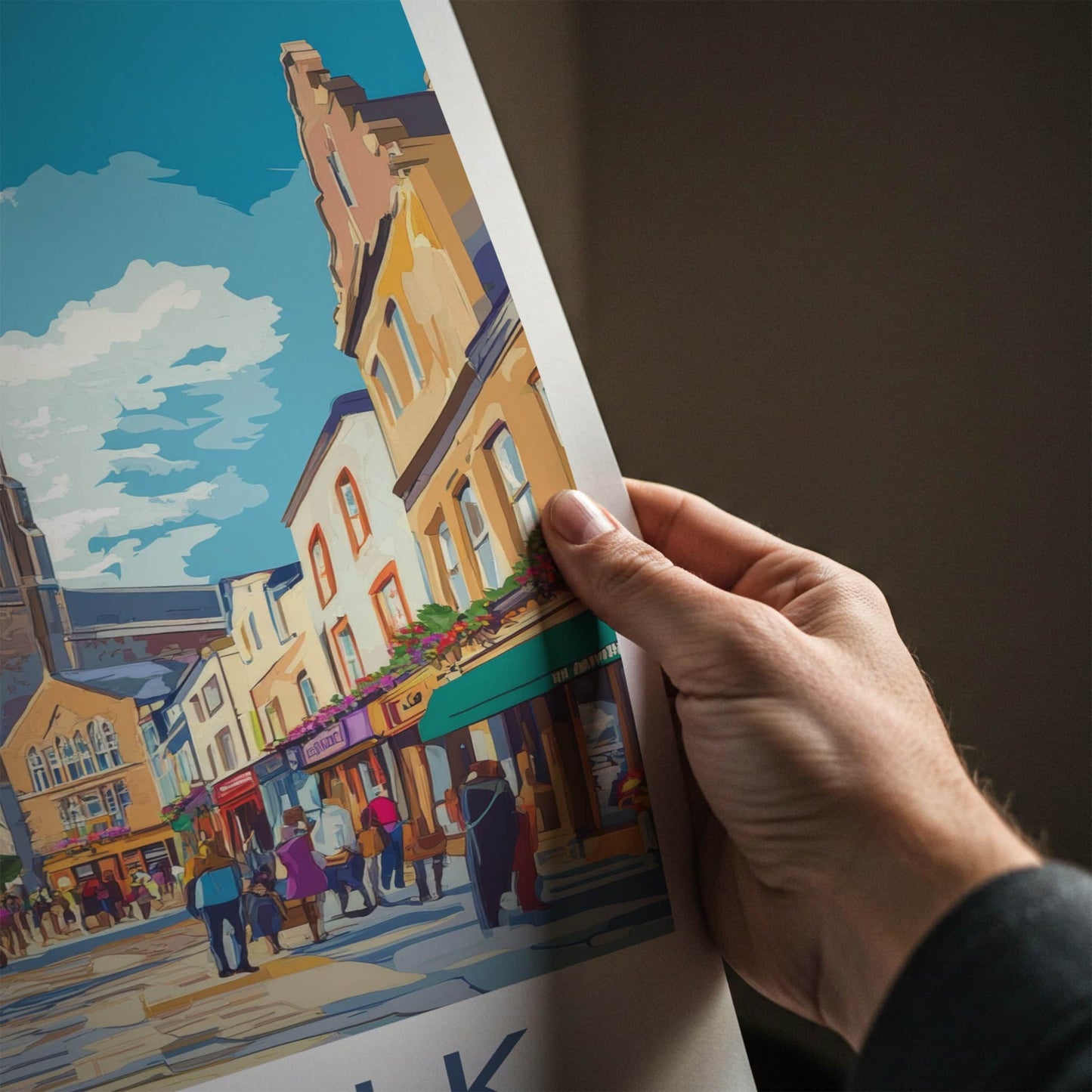 Dundalk Poster - Ireland Travel Art - Cityscape Street View Home Decor