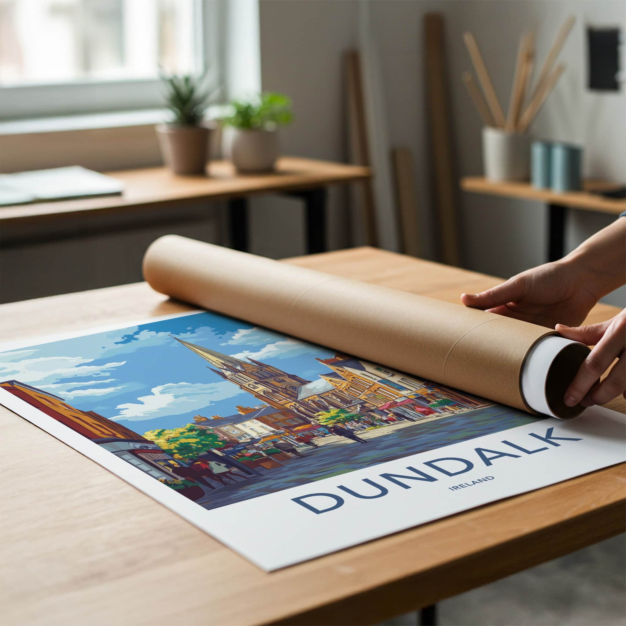 Dundalk Poster - Ireland Travel Art - Historic Church Street Gallery Art